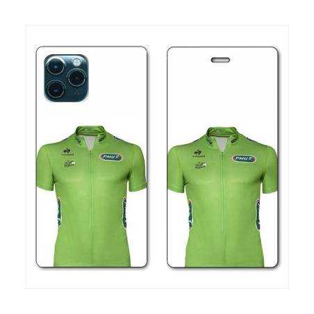RV Housse cuir portefeuille Iphone 11 Pro Max (6,5") Cyclisme Maillot vert