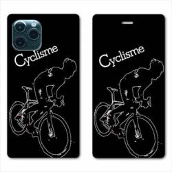RV Housse cuir portefeuille Iphone 11 Pro Max (6,5") Cyclisme Ombre blanche