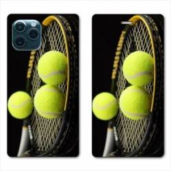RV Housse cuir portefeuille Iphone 11 Pro Max (6,5") Tennis Balls