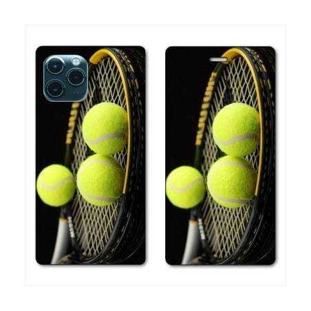RV Housse cuir portefeuille Iphone 11 Pro Max (6,5") Tennis Balls
