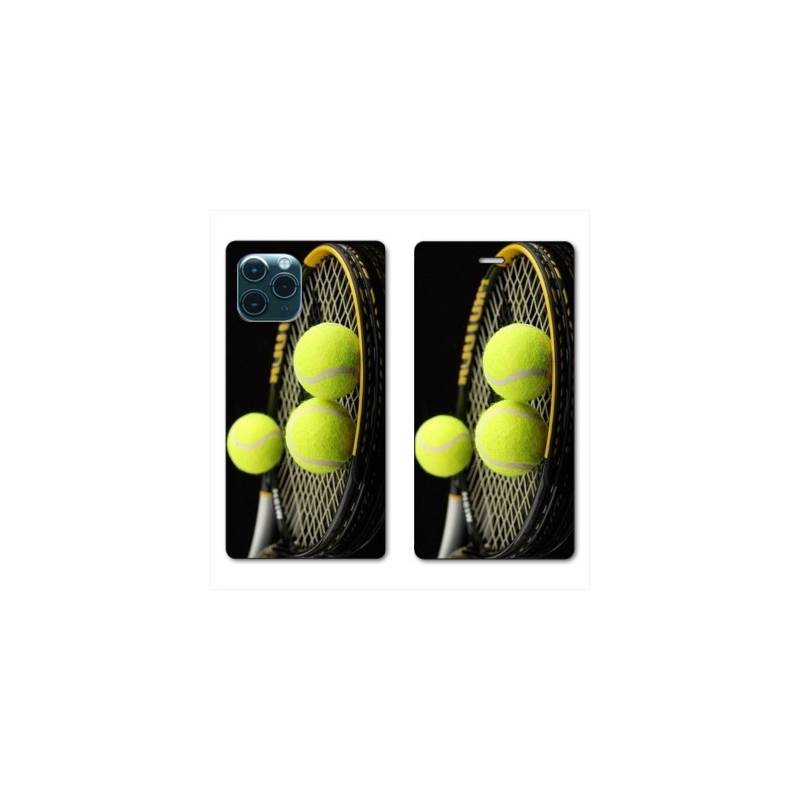 RV Housse cuir portefeuille Iphone 11 Pro Max (6,5") Tennis Balls