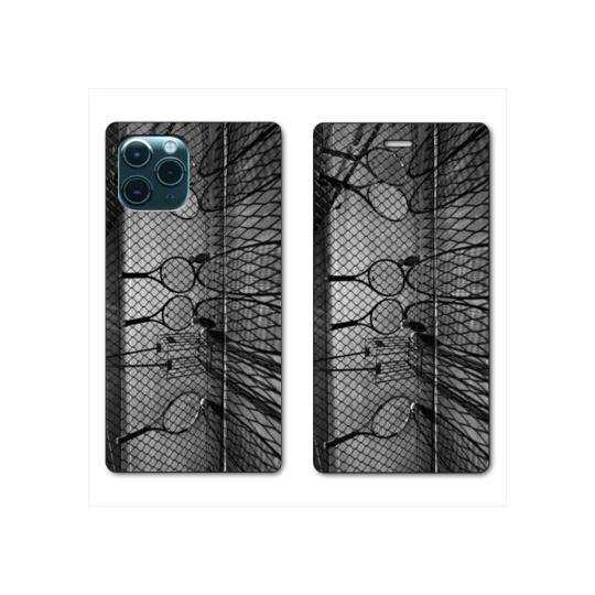 RV Housse cuir portefeuille Iphone 11 Pro Max (6,5") Tennis Raquette Vintage