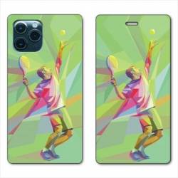 RV Housse cuir portefeuille Iphone 11 Pro Max (6,5") Tennis Service