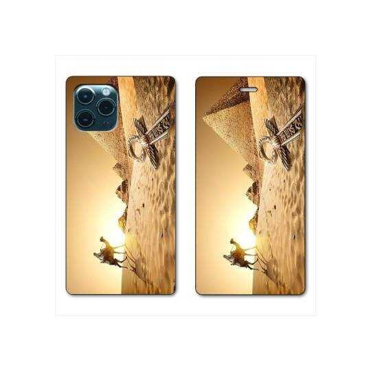 RV Housse cuir portefeuille Iphone 11 Pro Max (6,5") Egypte Chameau