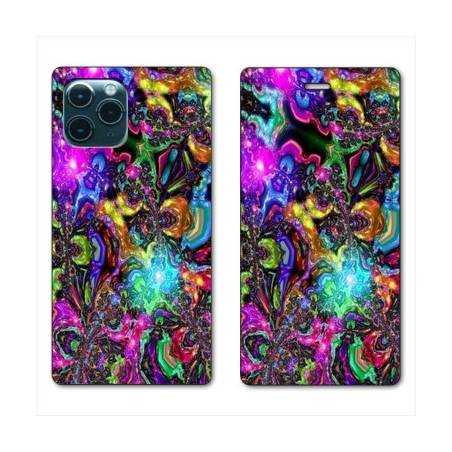 RV Housse cuir portefeuille Iphone 11 Pro Max (6,5") Psychedelic colore