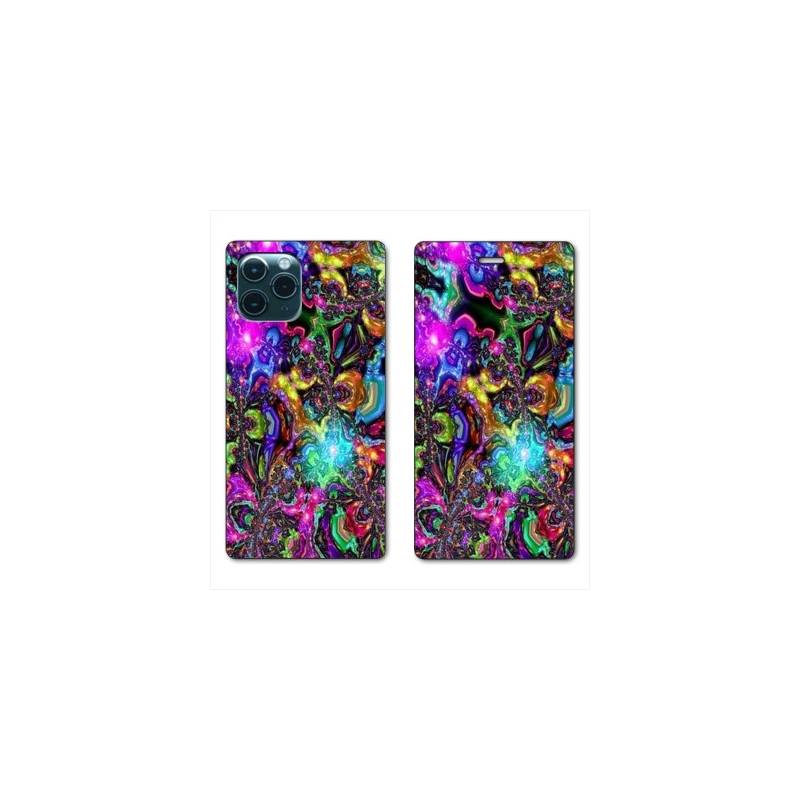 RV Housse cuir portefeuille Iphone 11 Pro Max (6,5") Psychedelic colore
