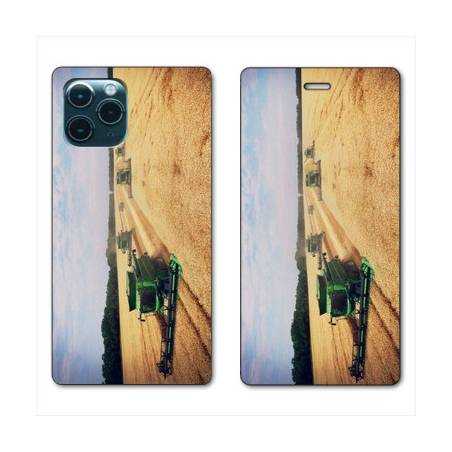 RV Housse cuir portefeuille Iphone 11 Pro Max (6,5") Agriculture Moissonneuse