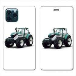 RV Housse cuir portefeuille Iphone 11 Pro Max (6,5") Agriculture Tracteur Blanc