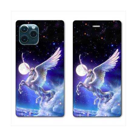 RV Housse cuir portefeuille Iphone 11 Pro Max (6,5") Licorne Céleste