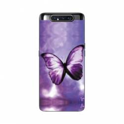 Coque Samsung Galaxy A80 papillons violet et blanc