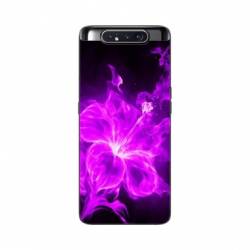 Coque Samsung Galaxy A80 fleur hibiscus violet