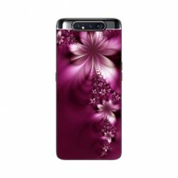 Coque Samsung Galaxy A80 fleur violette montante