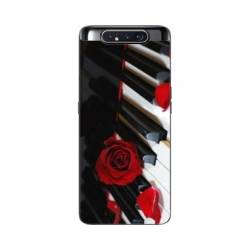 Coque Samsung Galaxy A80 Musique Rose Piano