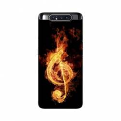 Coque Samsung Galaxy A80 Musique clé sol feu N