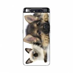 Coque Samsung Galaxy A80 Chien vs chat