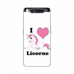 Coque Samsung Galaxy A80 Licorne I love FR