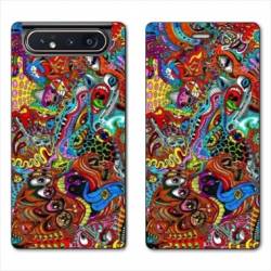 Housse cuir portefeuille Samsung Galaxy A80 Psychedelic Yeux
