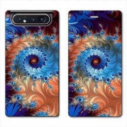 Housse cuir portefeuille Samsung Galaxy A80 Psychedelic Spirale