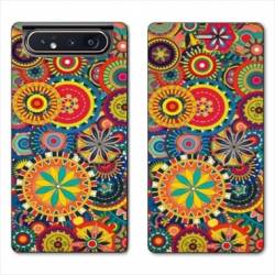 Housse cuir portefeuille Samsung Galaxy A80 Psychedelic Roue