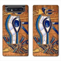Housse cuir portefeuille Samsung Galaxy A80 Egypte Papyrus