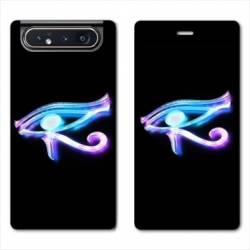 Housse cuir portefeuille Samsung Galaxy A80 Egypte Œil Orus
