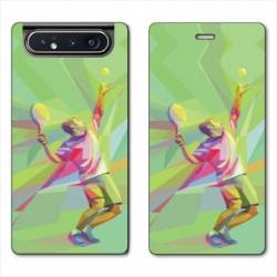 Housse cuir portefeuille Samsung Galaxy A80 Tennis Service