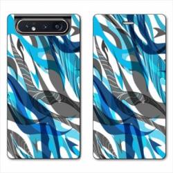Housse cuir portefeuille Samsung Galaxy A80 Etnic abstrait Algue
