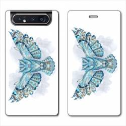 Housse cuir portefeuille Samsung Galaxy A80 Ethniques Hibou B