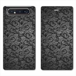 Housse cuir portefeuille Samsung Galaxy A80 Texture velours