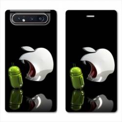 Housse cuir portefeuille Samsung Galaxy A80 Pomme dent