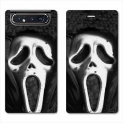 Housse cuir portefeuille Samsung Galaxy A80 Scream noir