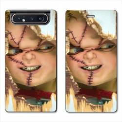 Housse cuir portefeuille Samsung Galaxy A80 Chucky Blanc