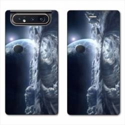 Housse cuir portefeuille Samsung Galaxy A80 Tunnel nuageux