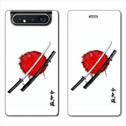 Housse cuir portefeuille Samsung Galaxy A80 Japon épée