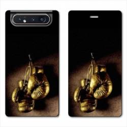 Housse cuir portefeuille Samsung Galaxy A80 Boxe gant vintage
