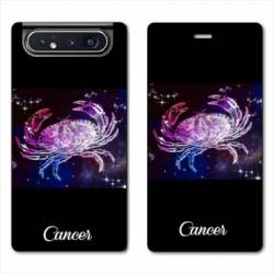 Housse cuir portefeuille Samsung Galaxy A80 signe zodiaque Cancer2