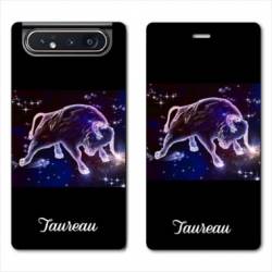 Housse cuir portefeuille Samsung Galaxy A80 signe zodiaque Taureau2