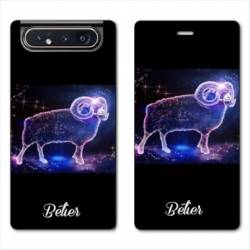 Housse cuir portefeuille Samsung Galaxy A80 signe zodiaque Bélier2
