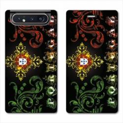 Housse cuir portefeuille Samsung Galaxy A80 Portugal Arabesque