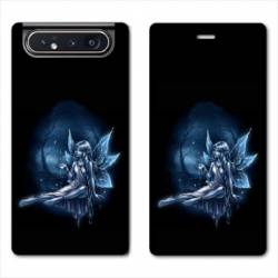 Housse cuir portefeuille Samsung Galaxy A80 Fee Bleu