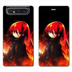 Housse cuir portefeuille Samsung Galaxy A80 Manga Shana