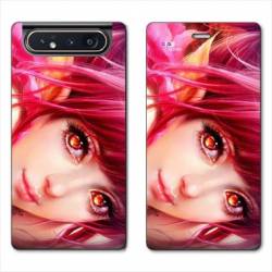 Housse cuir portefeuille Samsung Galaxy A80 Manga Elfe