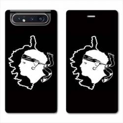 Housse cuir portefeuille Samsung Galaxy A80 Corse