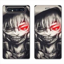Housse cuir portefeuille Samsung Galaxy A80 Manga kaneki