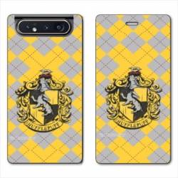 Housse cuir portefeuille Samsung Galaxy A80 WB License harry potter ecole Hufflepuff