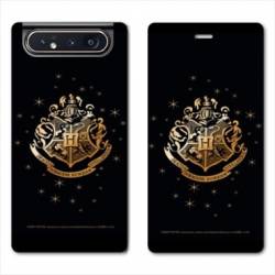 Housse cuir portefeuille Samsung Galaxy A80 WB License harry potter pattern Poudlard