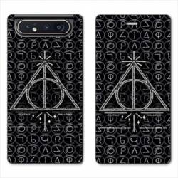 Housse cuir portefeuille Samsung Galaxy A80 WB License harry potter pattern triangle noir