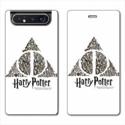 Housse cuir portefeuille Samsung Galaxy A80 WB License harry potter pattern triangle Blanc
