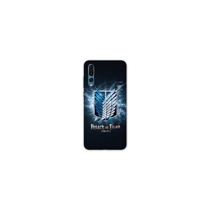 Coque Huawei P30 Manga Attaque titans noir