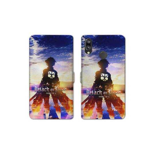 RV Housse cuir portefeuille Huawei P30 LITE Manga Attaque titans Soleil